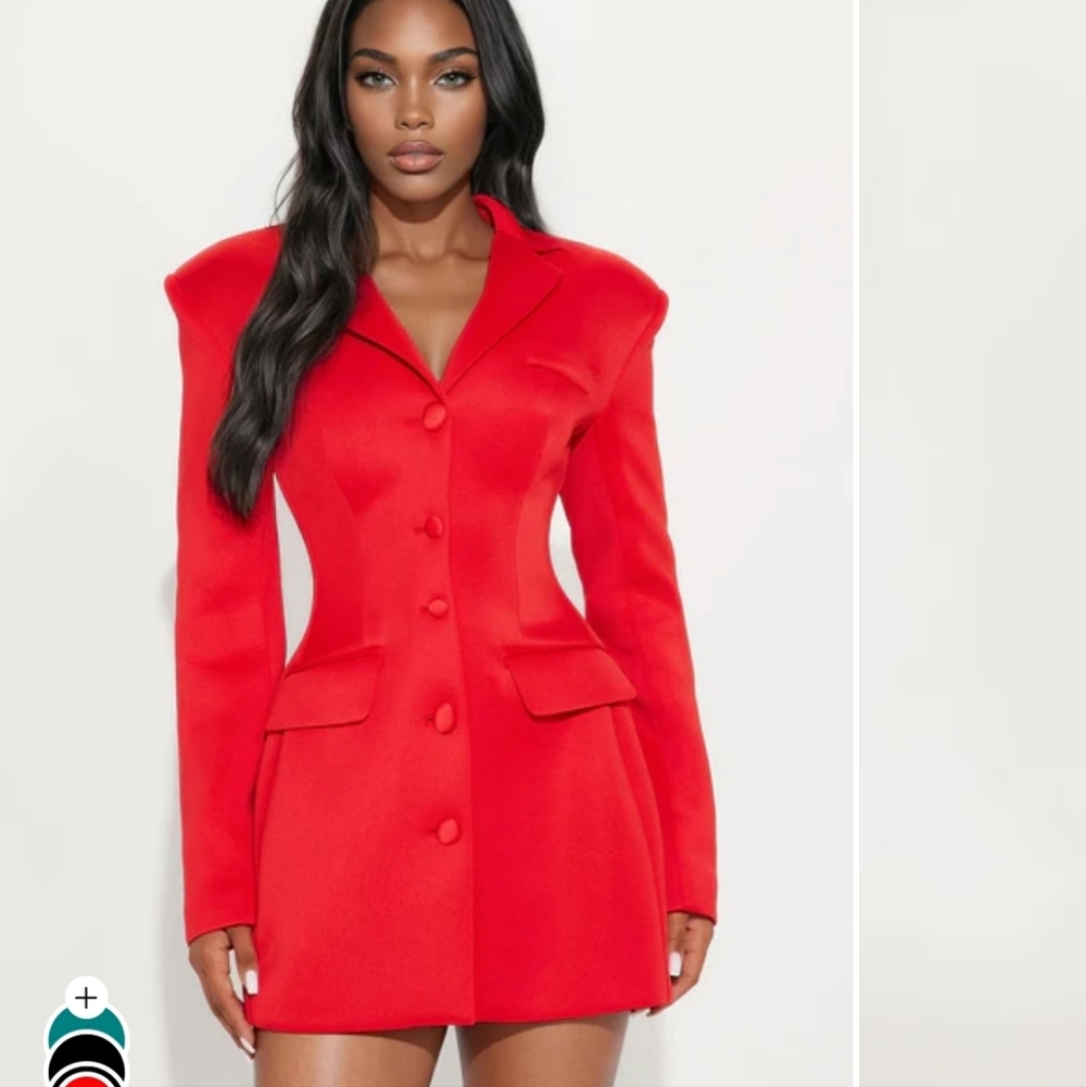 Structured Red Women's Blazer DRESS